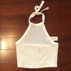 White halter top